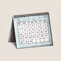 Desk paper calendar retro sticker