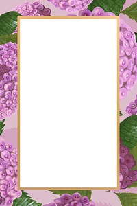 Gold rectangle hydrangea flower frame design resource