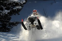 Fresh February snow makes for great riding at Niotche Creek, Richfield Ranger District, Fishlake National Forest, USA. Original public domain image from Flickr