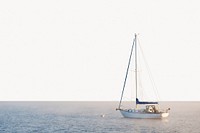 Sailboat border background, off white design