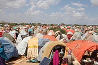 Make shift houses in Internal Displaced Camp outside of Beled weyne Capital of Hiran Region, Somalia. Original public domain image from <a href="https://www.flickr.com/photos/au_unistphotostream/15104485283/" target="_blank">Flickr</a>