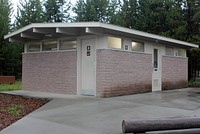 Restroom at Bridge Bay Campground by Diane Renkin. Original public domain image from Flickr