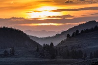 Sunset, Lamar Valley. Original public domain image from Flickr