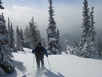 Backpacking winter snowshoes poles snow. Original public domain image from Flickr