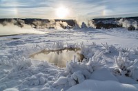 Parhelion & rime ice, Upper Geyser Basin by Neal Herbert. Original public domain image from Flickr