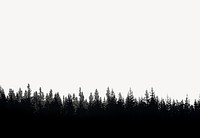 Forest silhouette border collage element, nature design psd