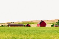 Farm landscape collage element psd