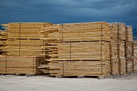 Lumber in the yardJensen Lumber Co Inc in Ovid, Idaho. Original public domain image from Flickr