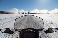 Snowmobile views of Lower Geyser Basin. Original public domain image from Flickr