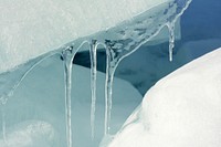 Blue ice along the Straits of Mackinac. Original public domain image from Flickr