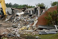 Demolition of the 169th Fighter Wing Headquarters building at McEntire Joint National Guard Base, S.C., Original public domain image from Flickr