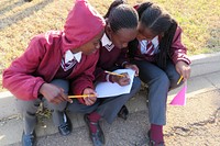 Students joining Mandela Day, South Africa, 13 June 2014. Original public domain image from Flickr