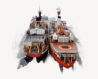 Ships image on white background
