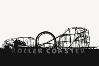 Roller coaster silhouette border collage element psd