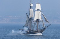 Battle of Monterey performance at the Custom House Plaza. Original public domain image from Flickr