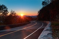 Sunset highway background. Original public domain image from Flickr