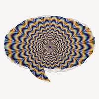 Hypnotizing optical illusion, ripped paper speech bubble, abstract image