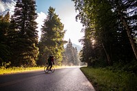 Biking Going to the Sun Road. Original public domain image from Flickr