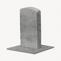 Tombstone sticker, cemetery isolated image psd