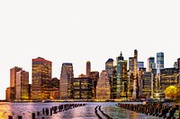 Skyline collage element, New York City psd