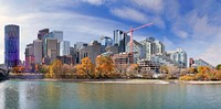 Calgary and the Bow river in Alberta, Canada. Original public domain image from Flickr