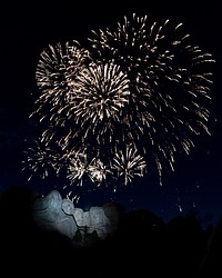 Mount Rushmore Fireworks Celebration at the Mount Rushmore National Memorial in Keystone, S.D. Original public domain image from Flickr