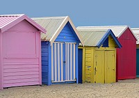 Bathing Boxes Brighton. Original public domain image from Flickr