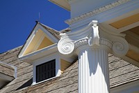 Lake Hotel, architectural detail of a column by David Restivo. Original public domain image from Flickr