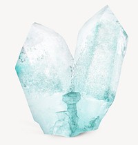 Blue quartz sticker, mineral isolated image psd