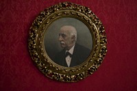 Man oil painting in gold frame. Free public domain CC0 photo.