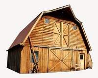 Barn sticker, farm architecture isolated image psd