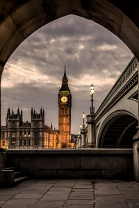 Big Ben clock tower at the north end of the Palace of Westminster in London, England. Free public domain CC0 photo.