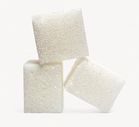 Sugar cubes, food ingredient isolated image