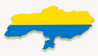 Ukraine flag map sticker psd