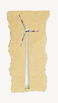 Wind turbine, ripped paper collage element