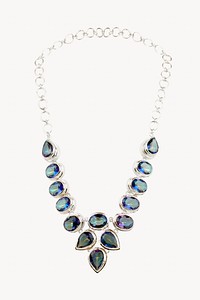Luxurious gemstone necklace, jewelry isolated image