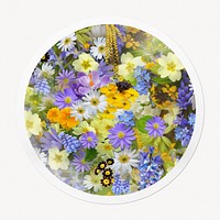 Flowers in circle frame, Spring image