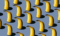 Seamless pattern of bananas on blue background. Free public domain CC0 image.