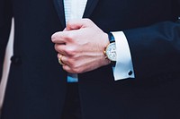 Free man wearing watch photo, public domain accessory CC0 image.