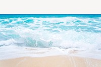 Summer beach collage element, seascape nature psd