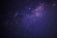 Purple starry sky night view, free public domain CC0 photo.