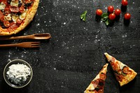 Free pizza background image, public domain food CC0 photo.