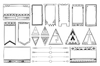 Doodle hand drawn vector ornamental bohemian style set