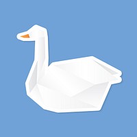 Origami swan paper craft cut out vector