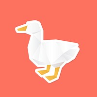 Duck paper craft polygon sticker vector