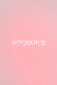 AWESOME neon word typography on a pink background