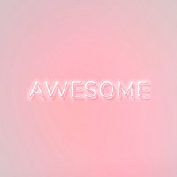 AWESOME neon word typography on a pink background