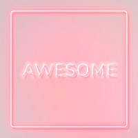 AWESOME neon word typography on a pink background