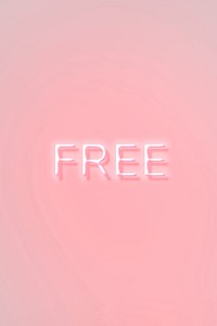 FREE neon word typography on a pink background