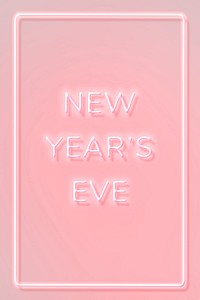 NEW YEAR'S EVE neon word typography on a pink background